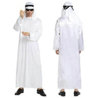 Arab sheik Prince masquerade male pure white Middle East Dubai clothes - Azufun