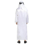 Arab sheik Prince masquerade male pure white Middle East Dubai clothes - Azufun
