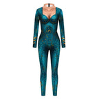 Atlanna Queen Aquaman Cosplay Costume Jumpsuit Halloween Sequined Catsuit Party Zentai - Azufun