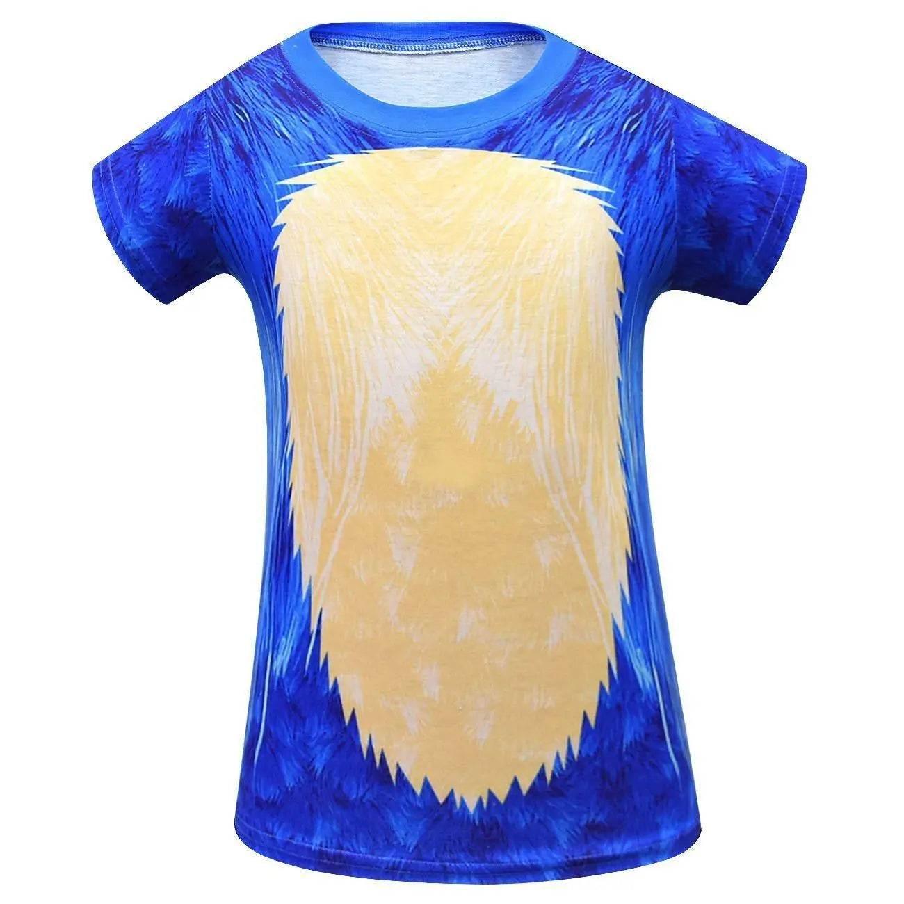 Boys Sonic the Hedgehog Print Costume Short sleeve Pants Suit - Azufun