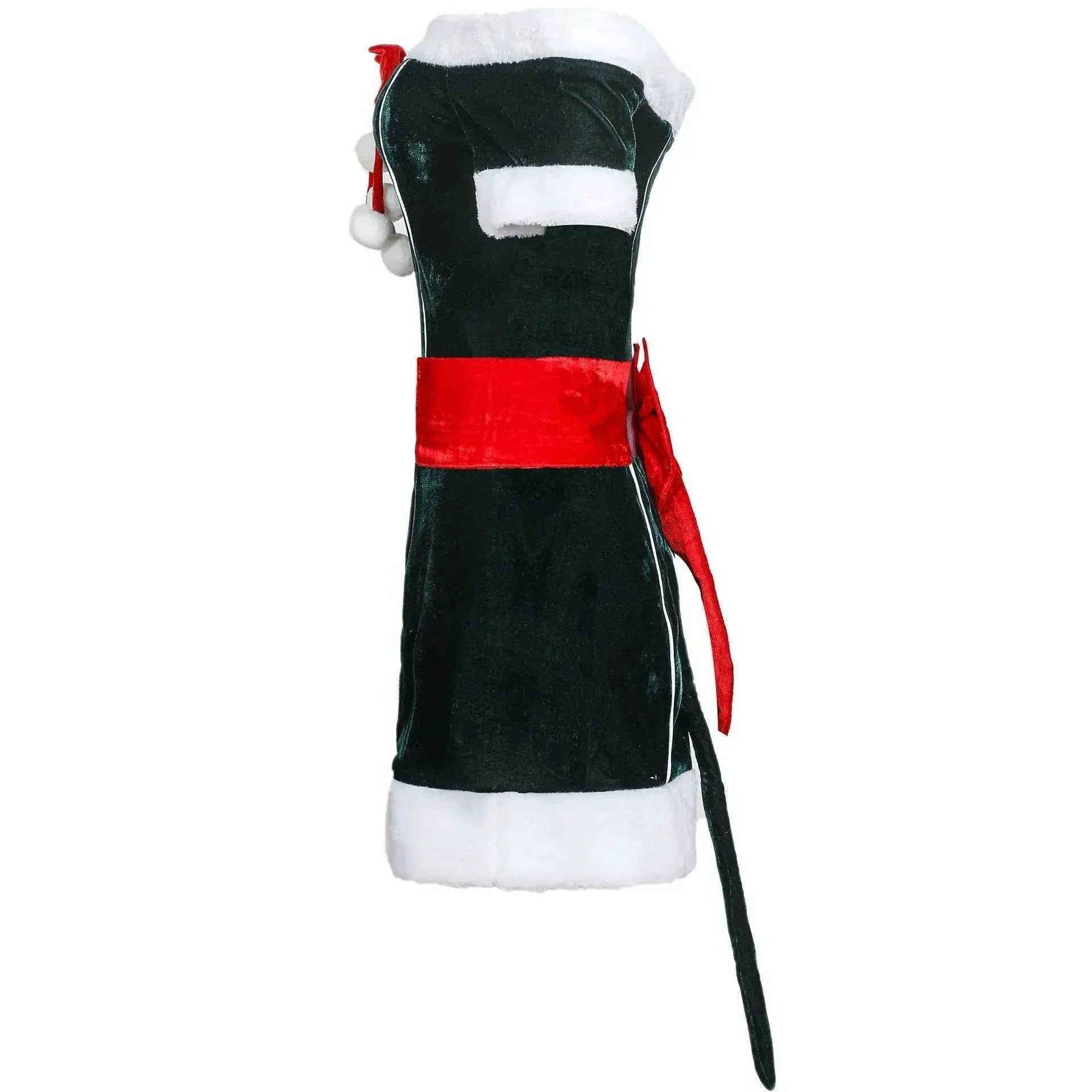 Christmas Off Shoulder Cute Cat Costumes Party Dress - Azufun
