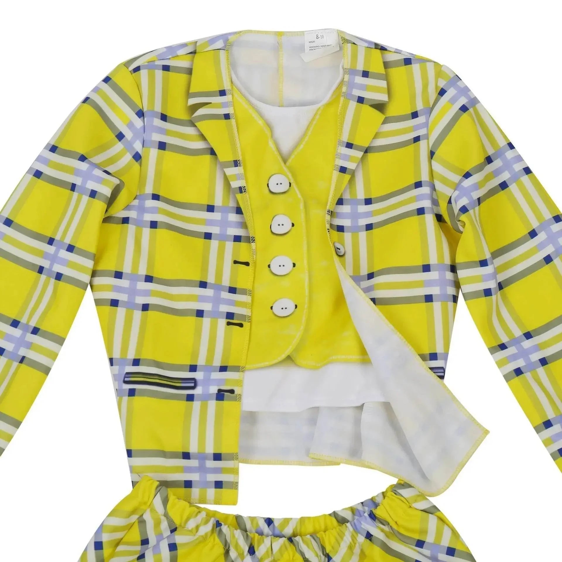 Clueless Cher Horowitz Girl Cosplay Costume School Uniform Suit Fancy Dress Halloween Outfit - Azufun