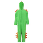 Cute Green Big Tail Dinosaur Animal Adult Jumpsuit Cosplay Costume Carnival - Azufun