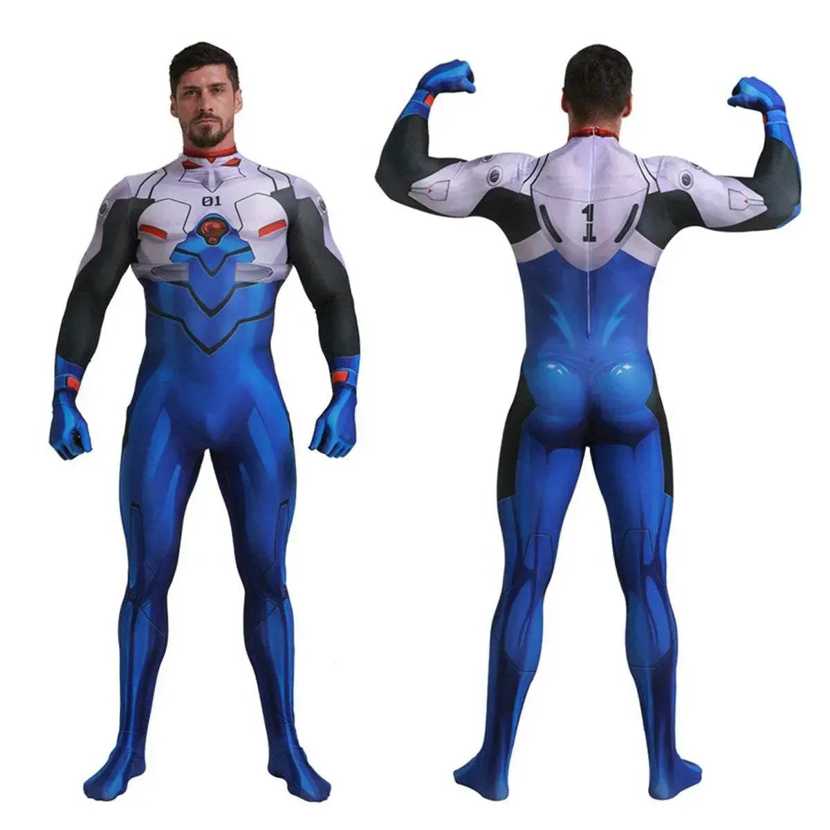 EVA Ikari Shinji Siamese Halloween Cosplay Costume Zentai Jumpsuit - Azufun