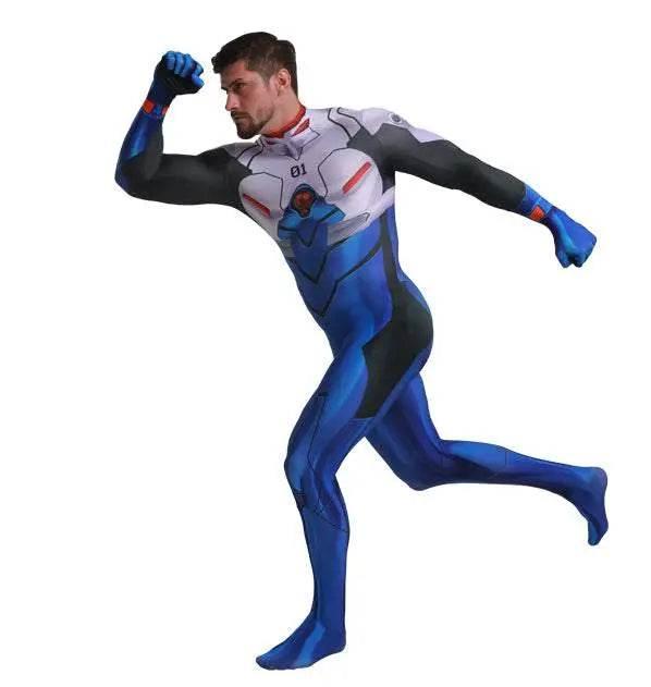 EVA Ikari Shinji Siamese Halloween Cosplay Costume Zentai Jumpsuit - Azufun