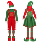 Elf Costume for Girls Boy Kids Christmas Party Dress Outfit - Azufun