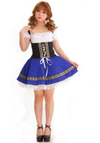German Oktoberfest Outfit Beer Bavarian Waitress Serving Maid Outfit Cosplay Costume - Azufun