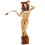 Halloween Animal Leo Lion Performance Cosplay Costume for Women - Azufun