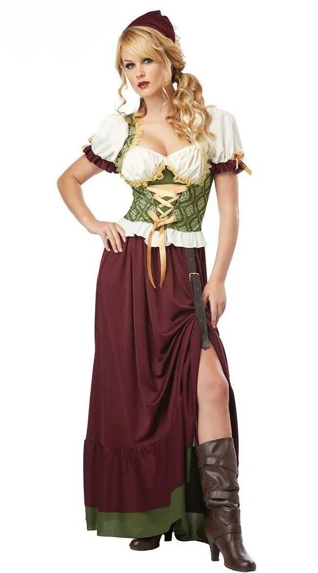 Halloween German Beer Women Dress Oktoberfest Cosplay Costume - Azufun