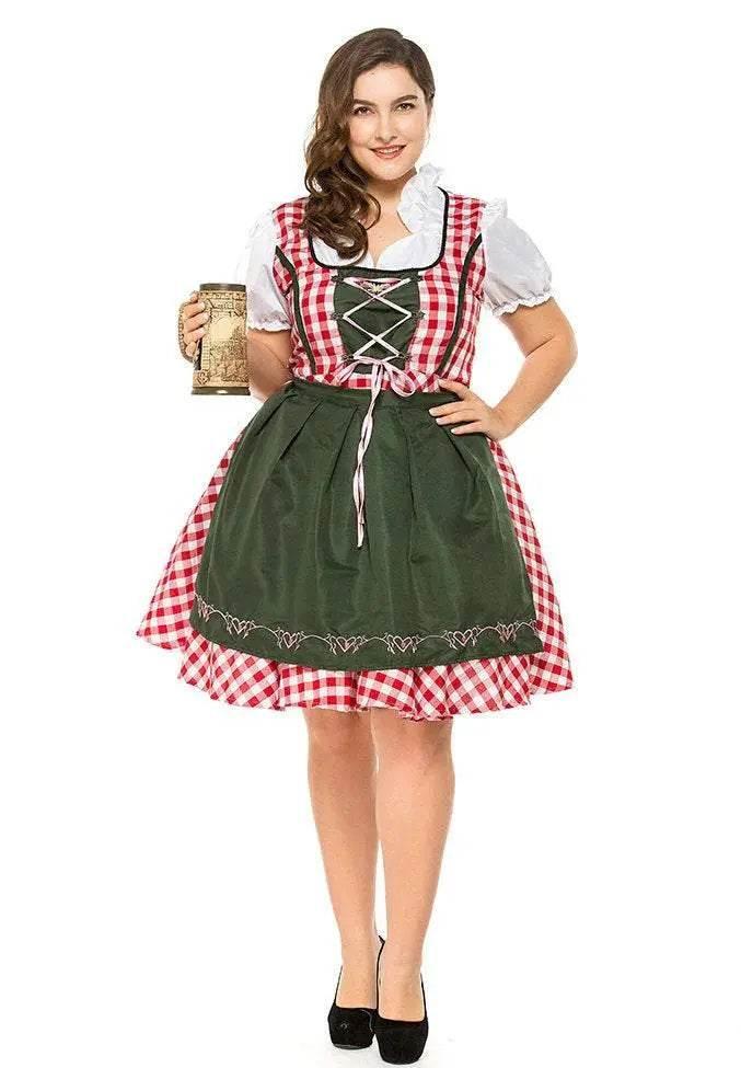Halloween Plus Size Women German Beer Oktoberfest Cosplay Costume - Azufun