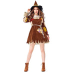 Halloween The Wizard of OZ Scarecrow Dress Cosplay Costume for Women - Azufun