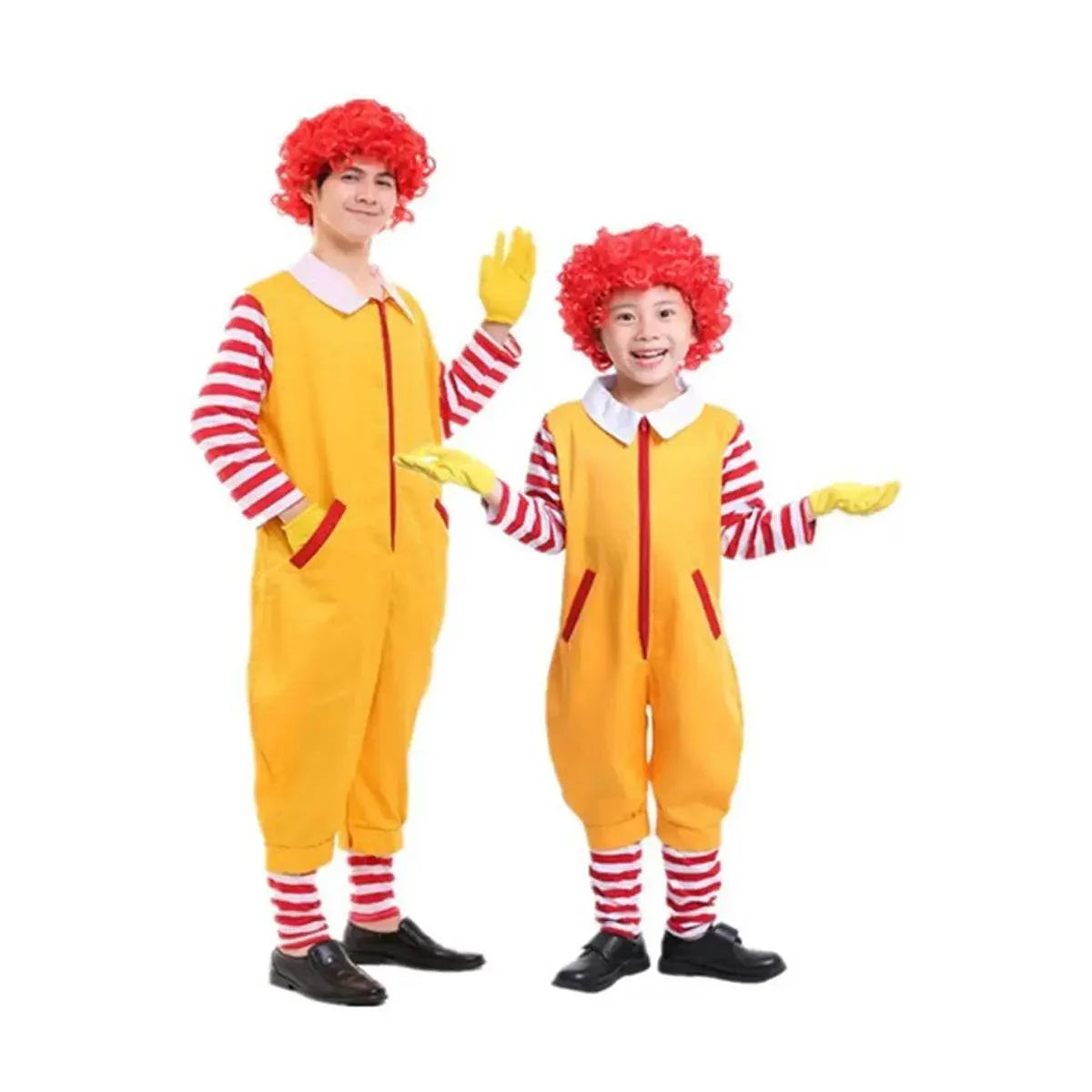 Halloween Uncle Ronald McDonald's Cosplay Jumpsuit Matching Costume - Azufun