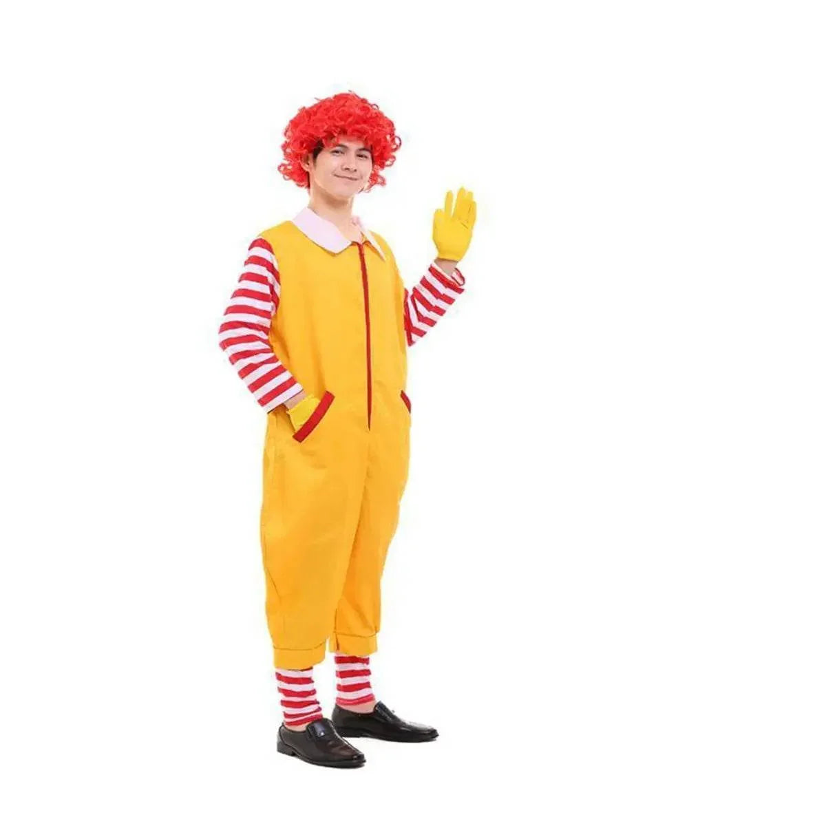 Halloween Uncle Ronald McDonald's Cosplay Jumpsuit Matching Costume - Azufun
