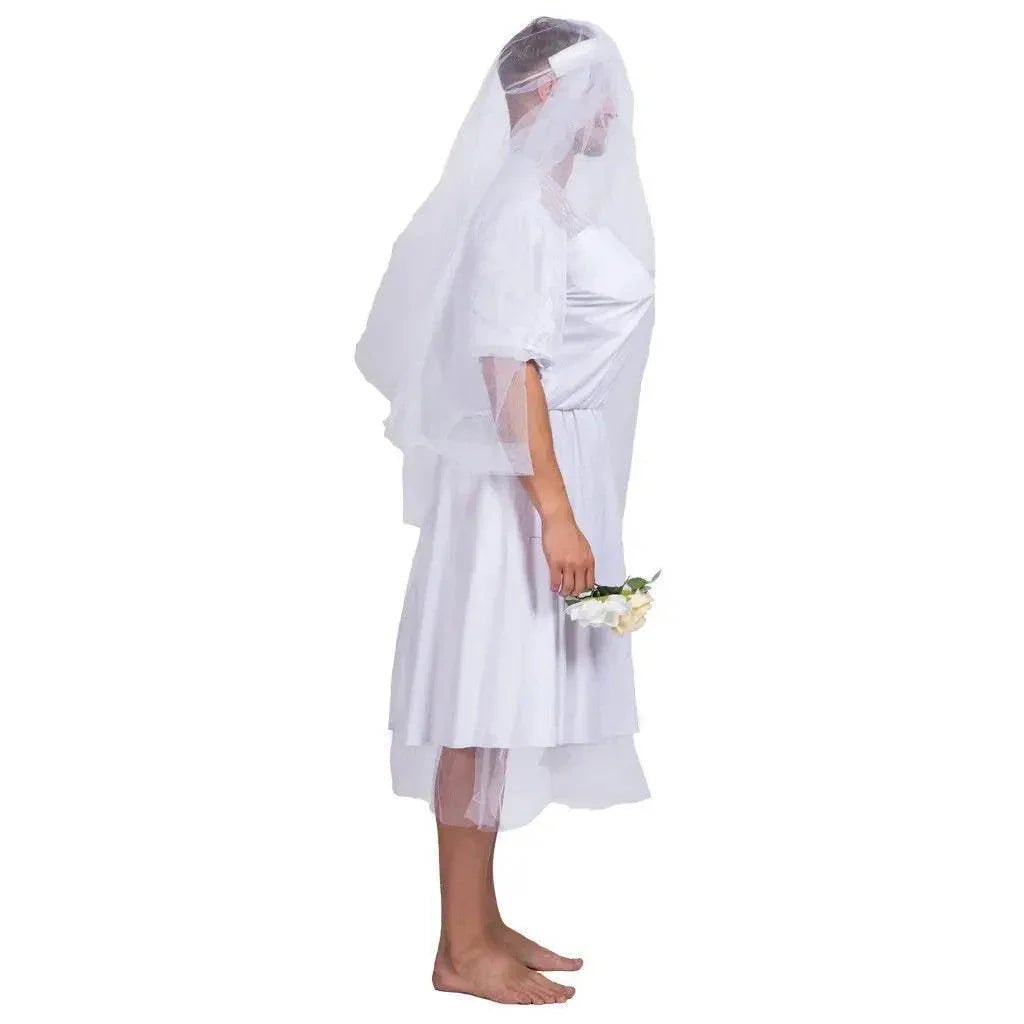 Halloween Wedding Dress Costumes White Bride Funny Party Adult Wedding Suit Party Outift for Men - Azufun