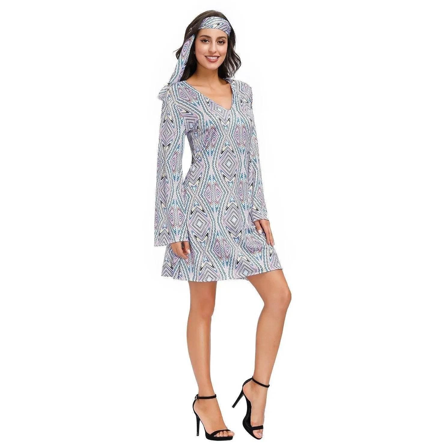 Hip Hop Rock Hippie 70s Costumes Cosplay Halloween Outfit Fancy Dress - Azufun