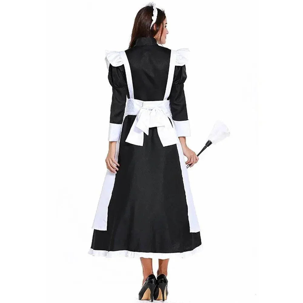 Housekeeper French maid costume German maid costume black and white long skirt unisex - Azufun