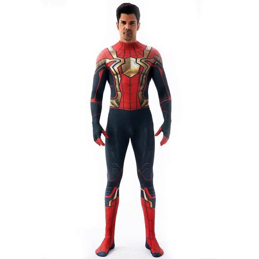 Iron Spider-Man No Way Home Peter Benjamin Parker Costume Cosplay Jumpsuit Halloween - Azufun