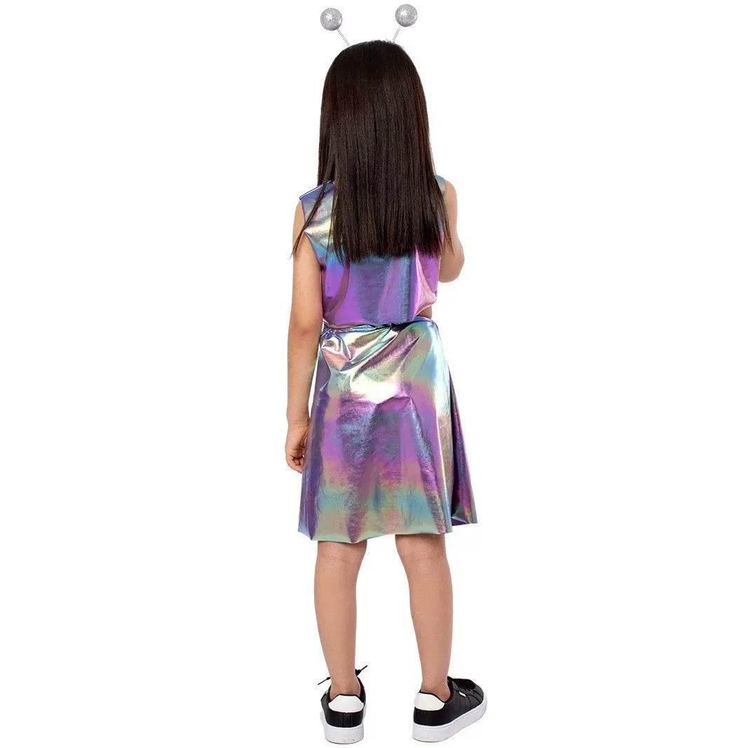Kids Alien Role Play Costume Halloween Skirt Outfit for School Stage Performances - Azufun