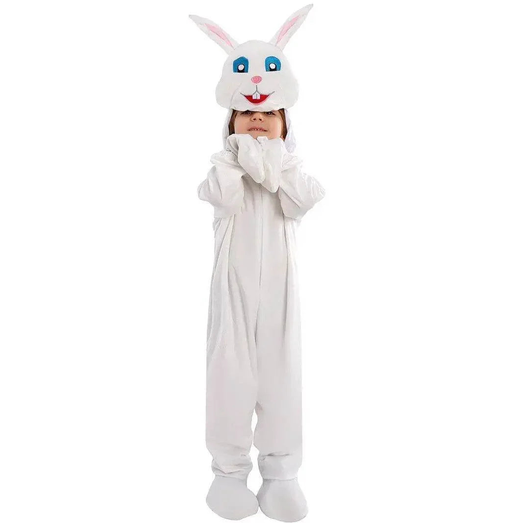 Kids Children White Rabbit Bunny Carrot Party Cosplay Halloween Easter Costume - Azufun