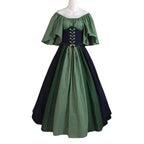 Medieval retro flying sleeves tie waist long one shoulder dress For Women - Azufun