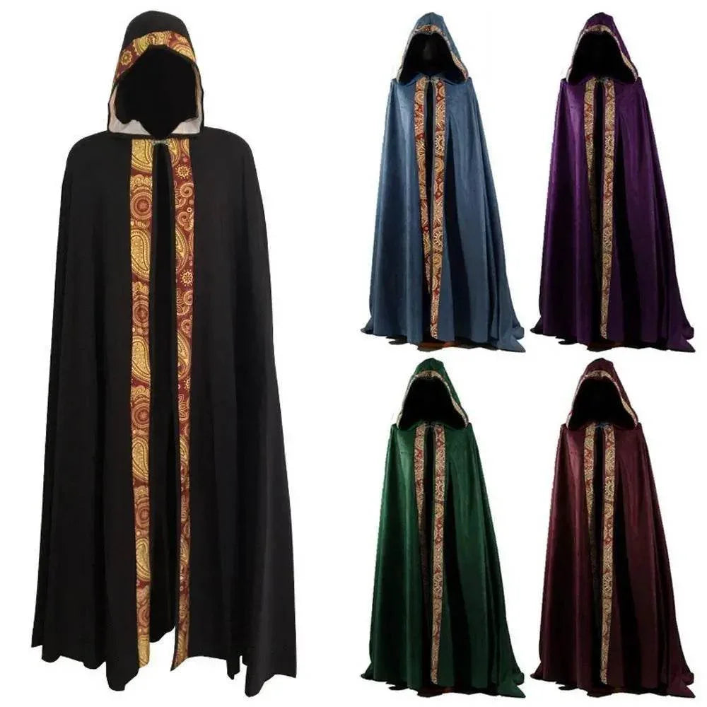 Men's Long Cloak Medieval Church Clergy Loose Dress Cape Cosplay Costume Halloween Outfit - Azufun