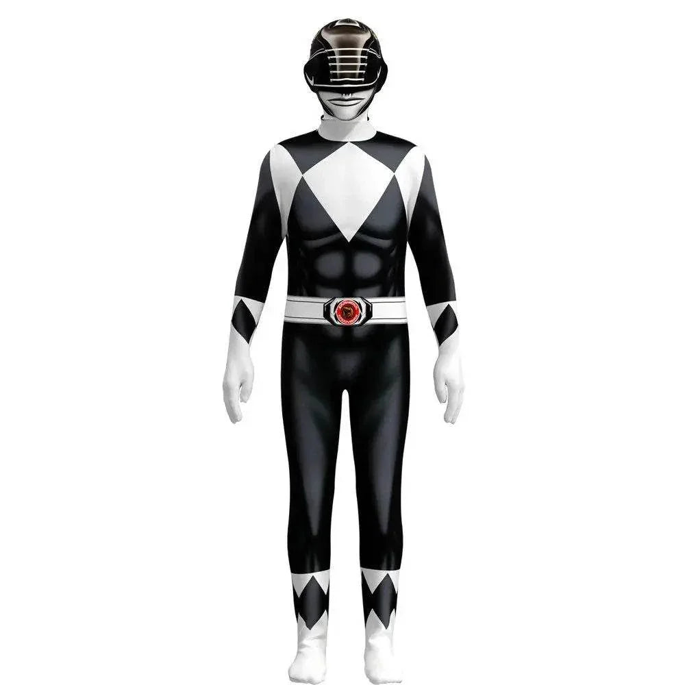 Mighty Morphin Power Rangers Costume Kids Superhero Bodysuit Halloween jumpsuits onesies - Azufun