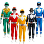 Mighty Morphin Power Rangers Costume Kids Superhero Bodysuit Halloween jumpsuits onesies - Azufun
