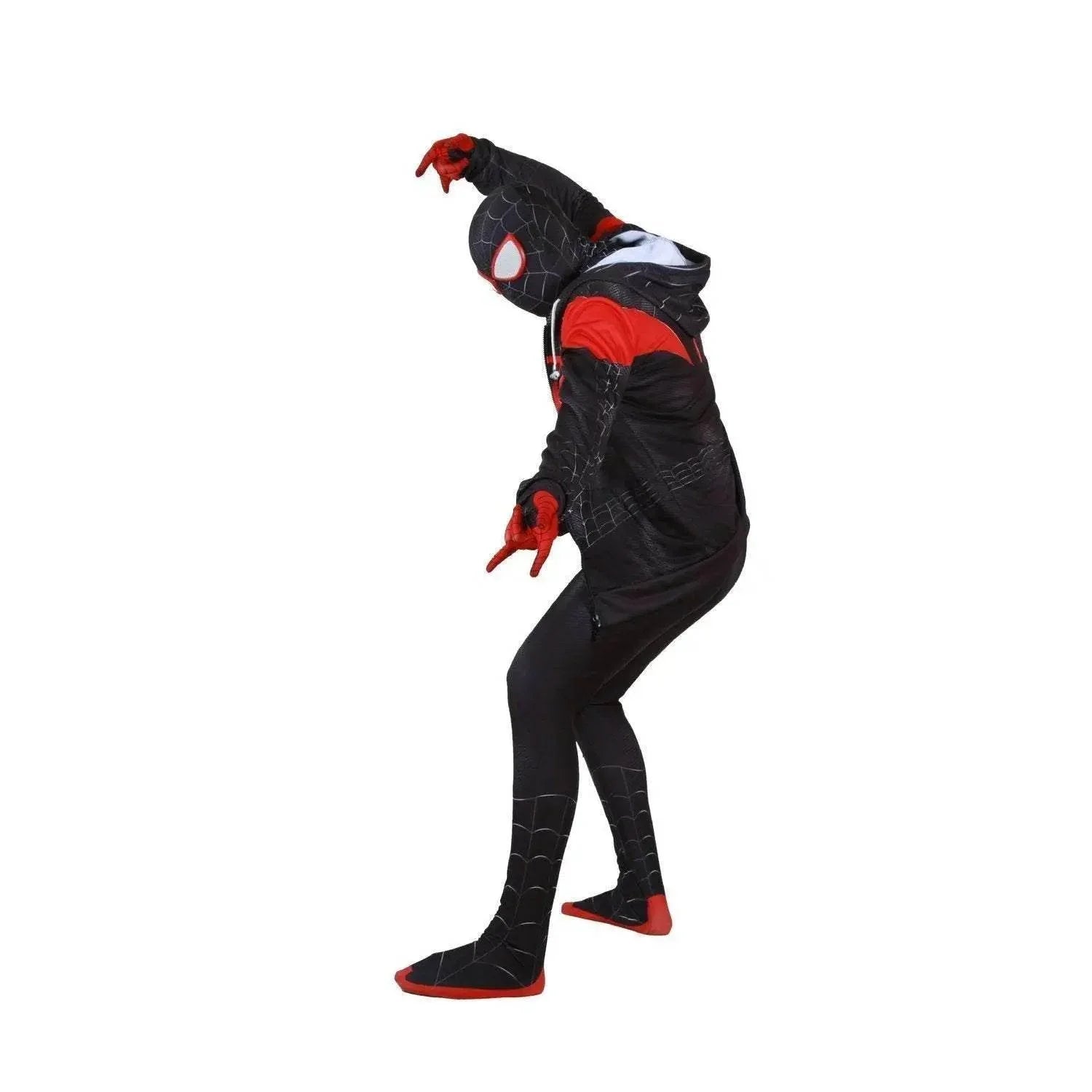 New Age Black Spiderman Miles Hero Cosplay Halloween Costume Sweater - Azufun