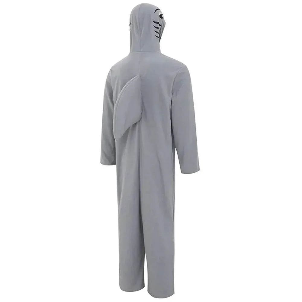 Ocean Great White Shark Animal Adult Jumpsuit Cosplay Costume Carnival - Azufun
