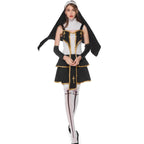 Pastor Fr Nun Couples Costume Halloween Outfits Cosplay Party Carnival - Azufun