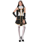 Pastor Fr Nun Couples Costume Halloween Outfits Cosplay Party Carnival - Azufun
