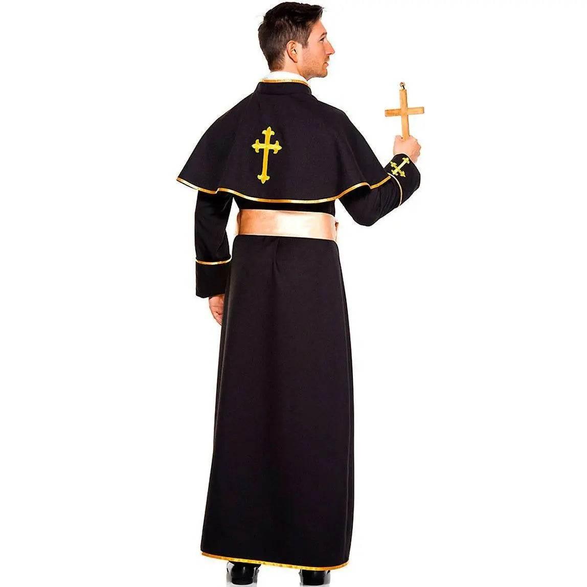 Pastor Fr Nun Couples Costume Halloween Outfits Cosplay Party Carnival - Azufun