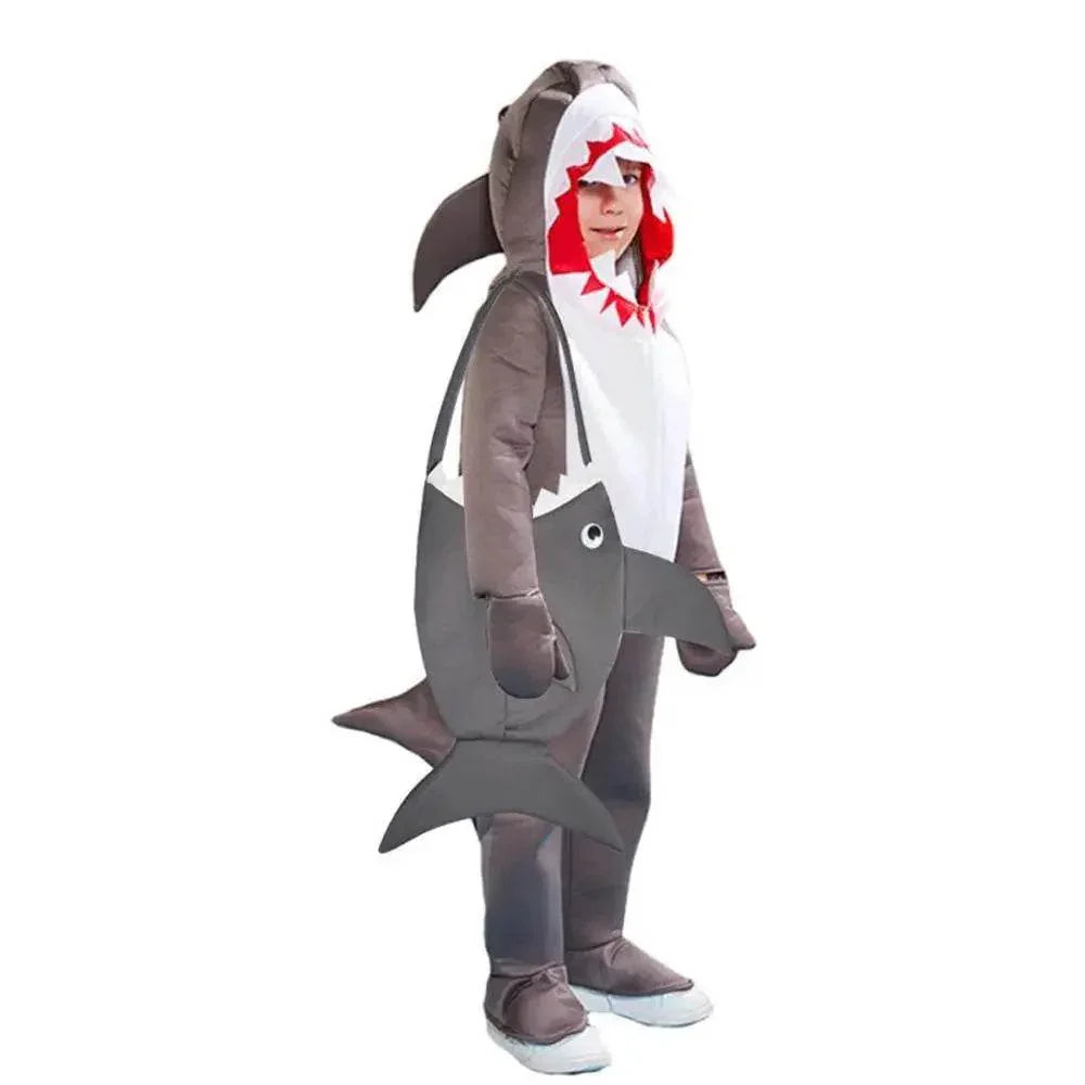 Sea Life Shark Child Jumpsuit Costume Party kids Cosplay Halloween - Azufun