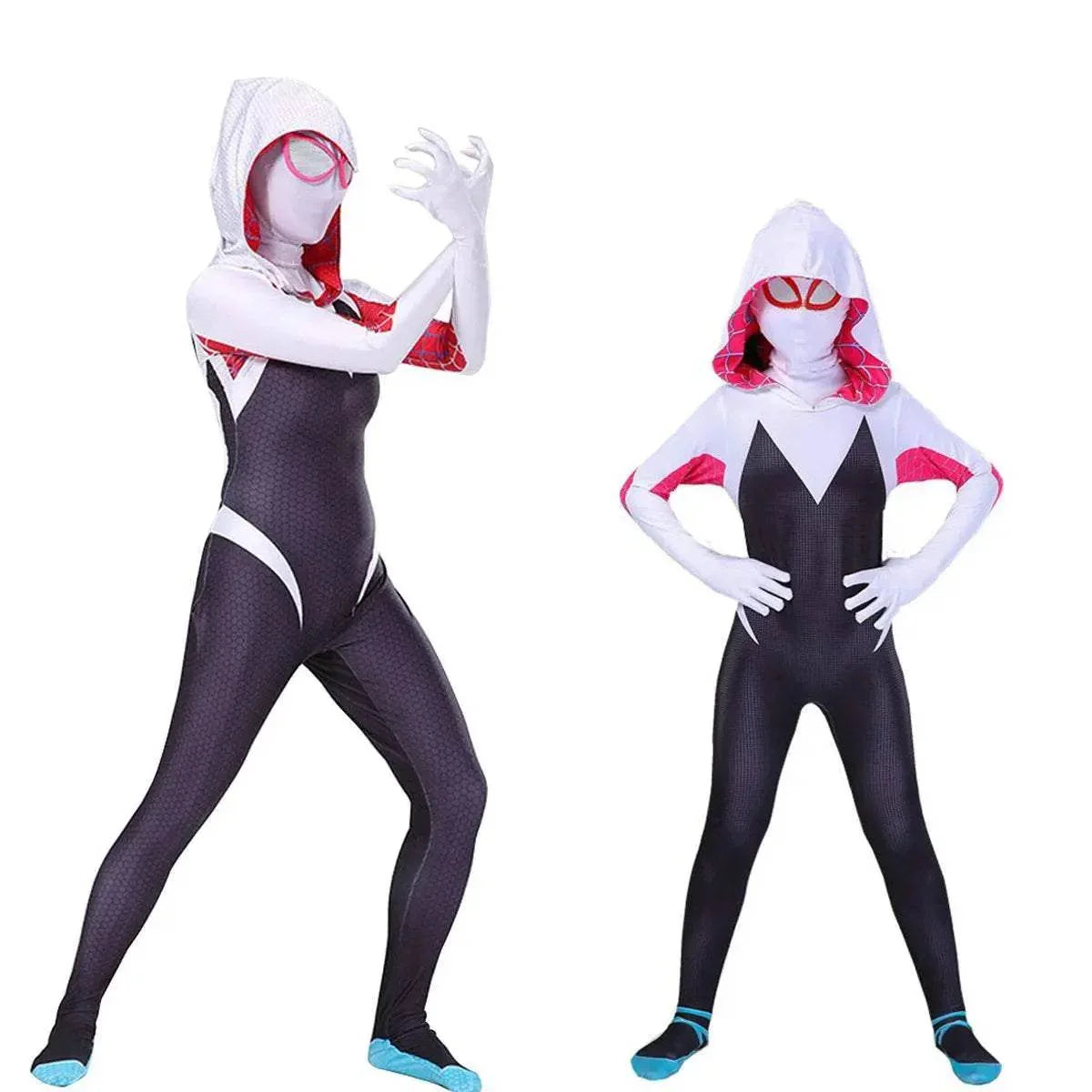Spider-Man Women Gwen Stacy Cosplay Costume Zentai Jumpsuit Adult Kids - Azufun