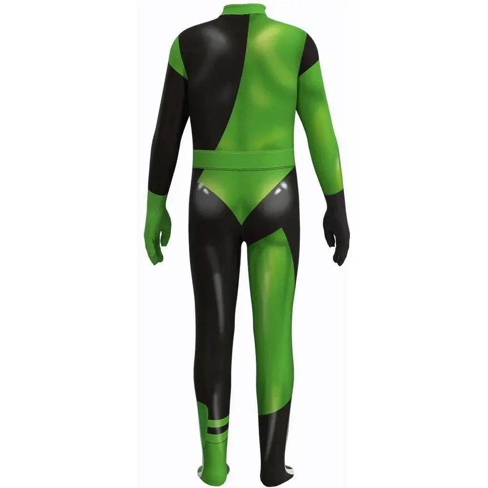 The Adventures of Kid Danger Costume Kim Possible Shego Superhero Halloween Jumpsuit - Azufun
