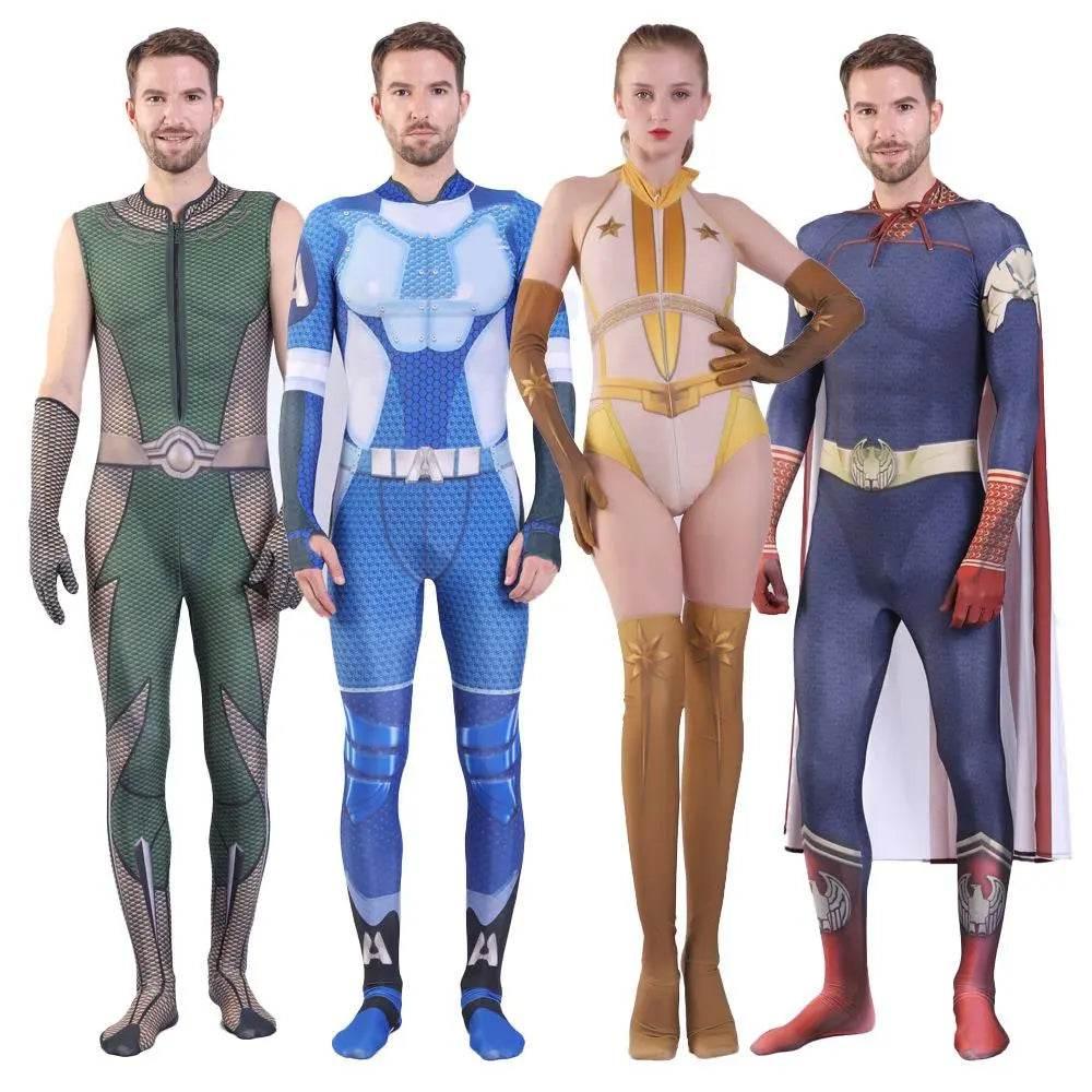 The Boys Homelander The Deep Starlight A-train Costumes Cosplay Halloween Jumpsuit Adult Kids - Azufun