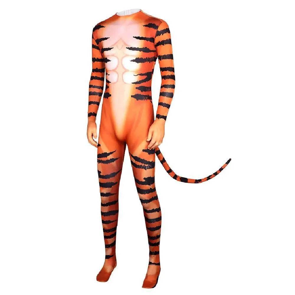 Tiger Stripes Animal Cosplay Zentai Costume Jumpsuit Bodysuit Outfits Adult - Azufun