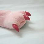 Unisex Animal Pink Stith Cat cosplay Kigurumi fleece slippers shoes - Pajamasbuy