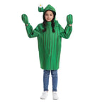 Unisex Kids Cactus Costume Cosplay Halloween Party Dress Up Plant Jumpsuit - Azufun