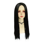 Wednesday's Mom Wig The Addams Family Cosplay Black Middle Parted Straight Wig For Adult - Azufun