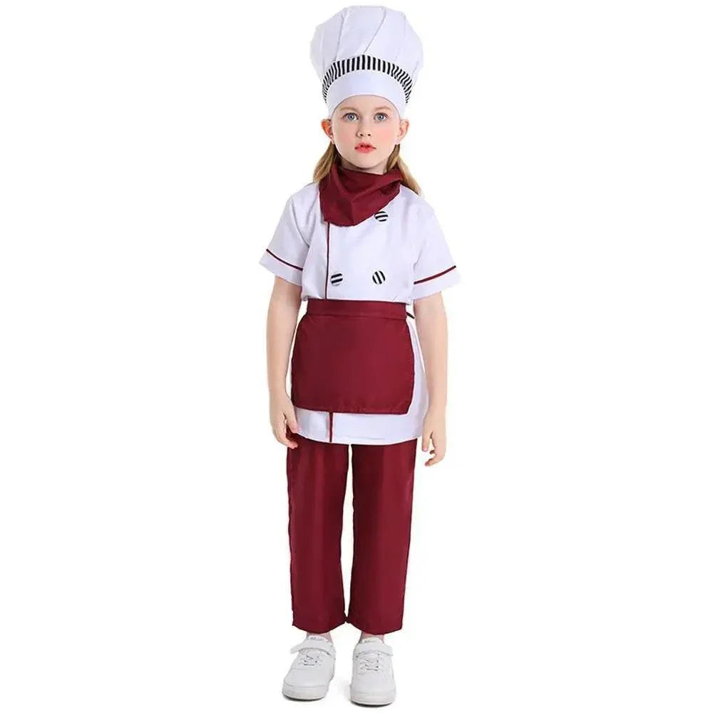Western pastry chef costume for Kids Apron and Hat Set Cooking Baking - Azufun
