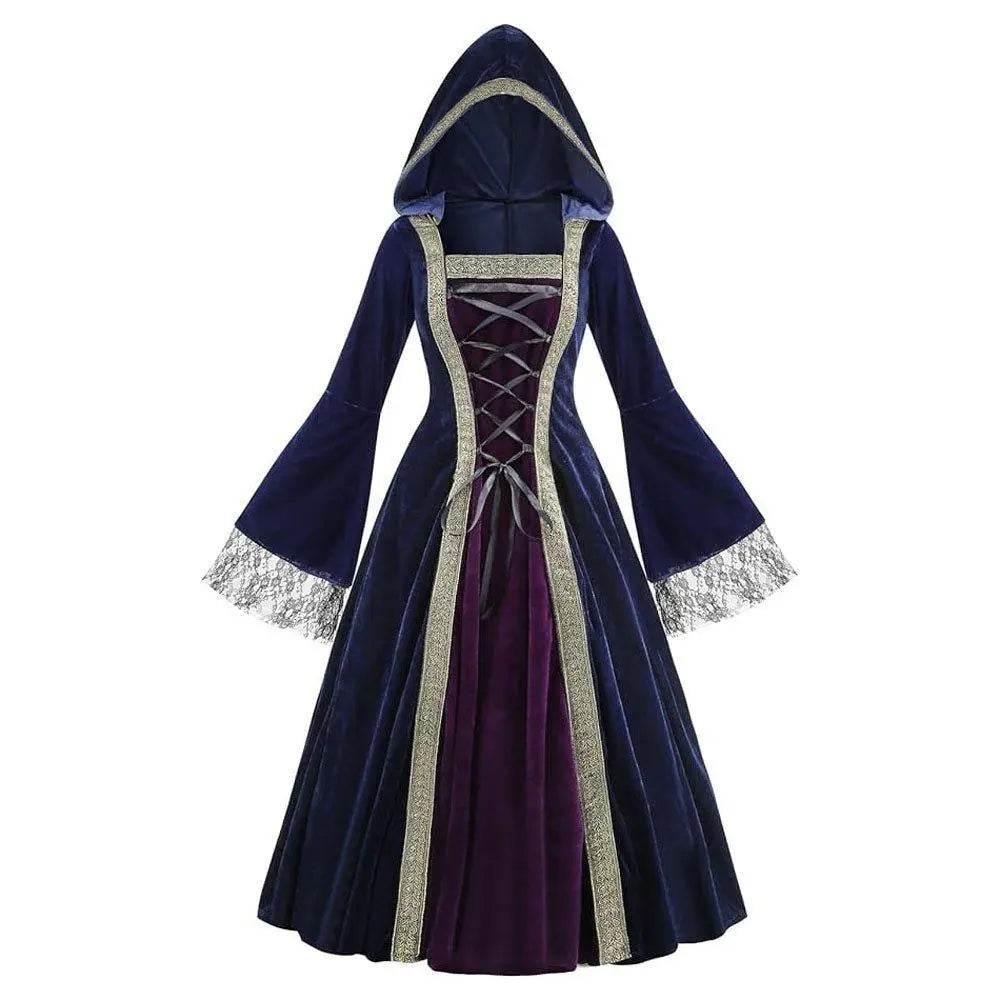 Womens Medieval Renaissance Costume Plus Size Medieval Role Play Dress - Azufun