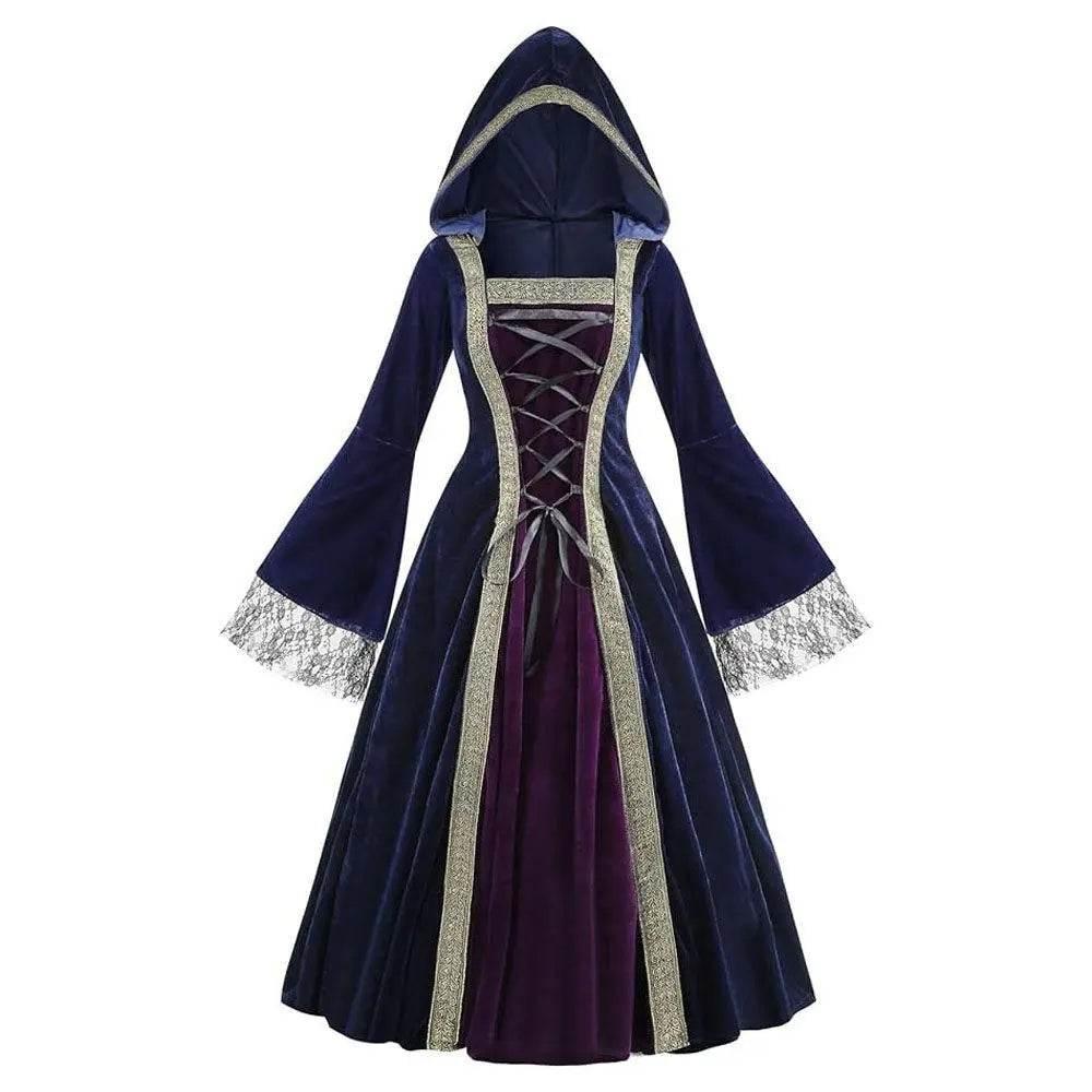 Womens Medieval Renaissance Costume Plus Size Medieval Role Play Dress - Azufun