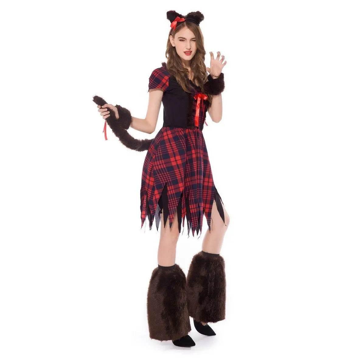 Womens Werewolf Costume Party Clubwear Halloween - Azufun