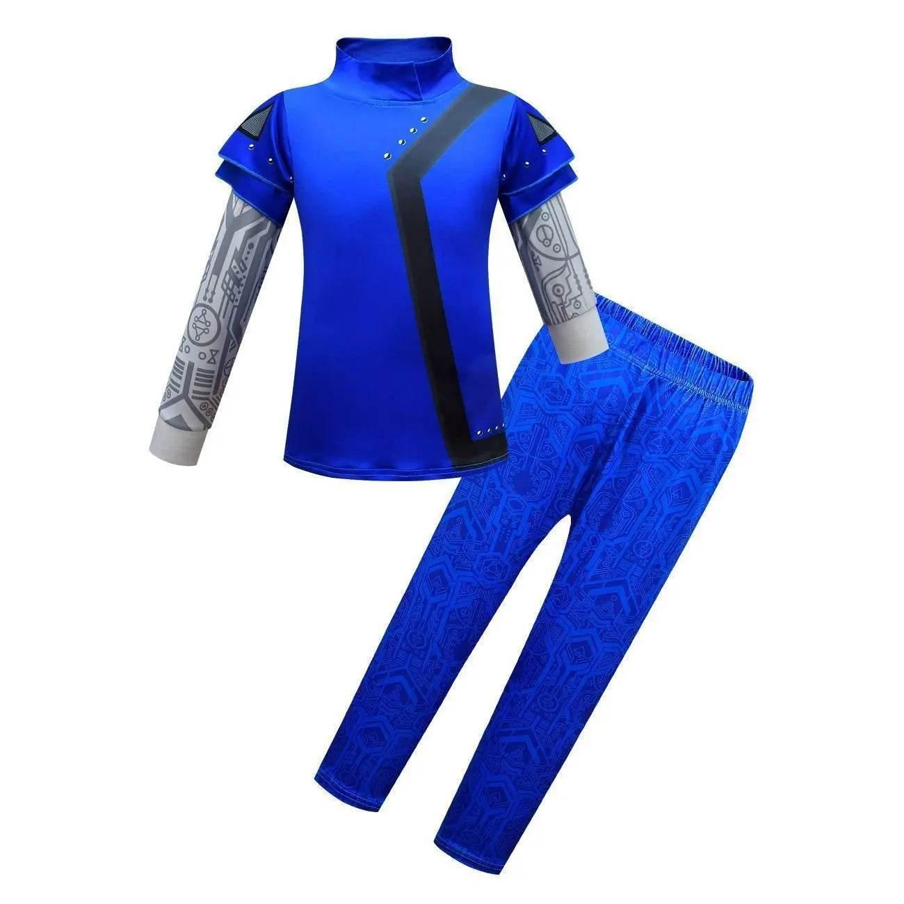Zombies 3 Blue Cosplay Costume two piece set Bodysuit Outfits for kids - Azufun