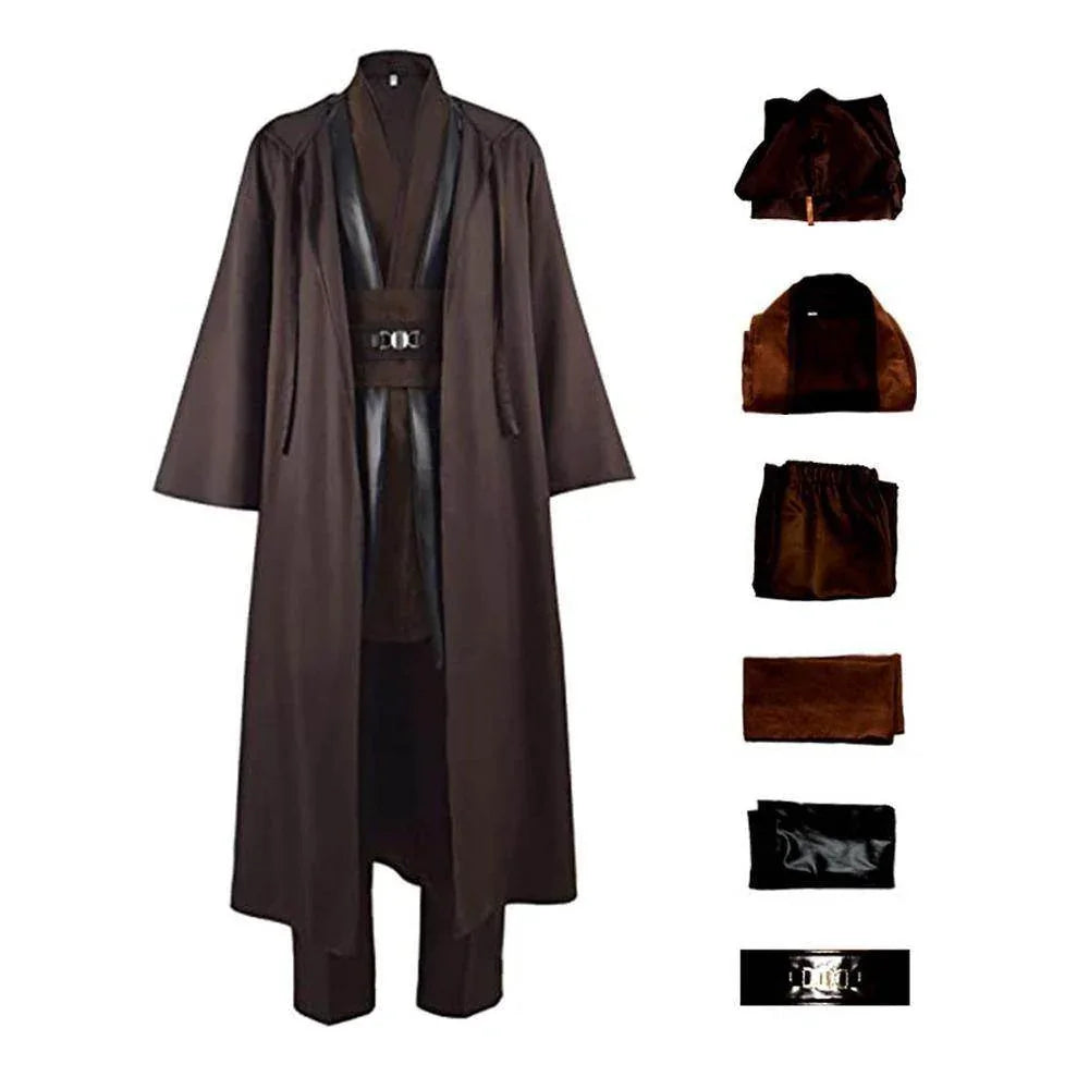 Anakin Skywalker Obi-Wan Costume Cloak Cosplay Halloween Suit - Azufun