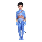 Avatar 2 Neytiri Battle Costume Tail Suit Unisex Jumpsuit Halloween Cosplay Zentai Bodysuit for Adult Kids - Azufun