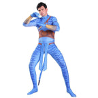 Avatar 2 Neytiri Battle Costume Tail Suit Unisex Jumpsuit Halloween Cosplay Zentai Bodysuit for Adult Kids - Azufun