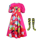 Barbie Movie Margot Long Puff Sleeve Dress Halloween Outfits Cosplay Costume Carnival Suit Kids - Pajamasbuy
