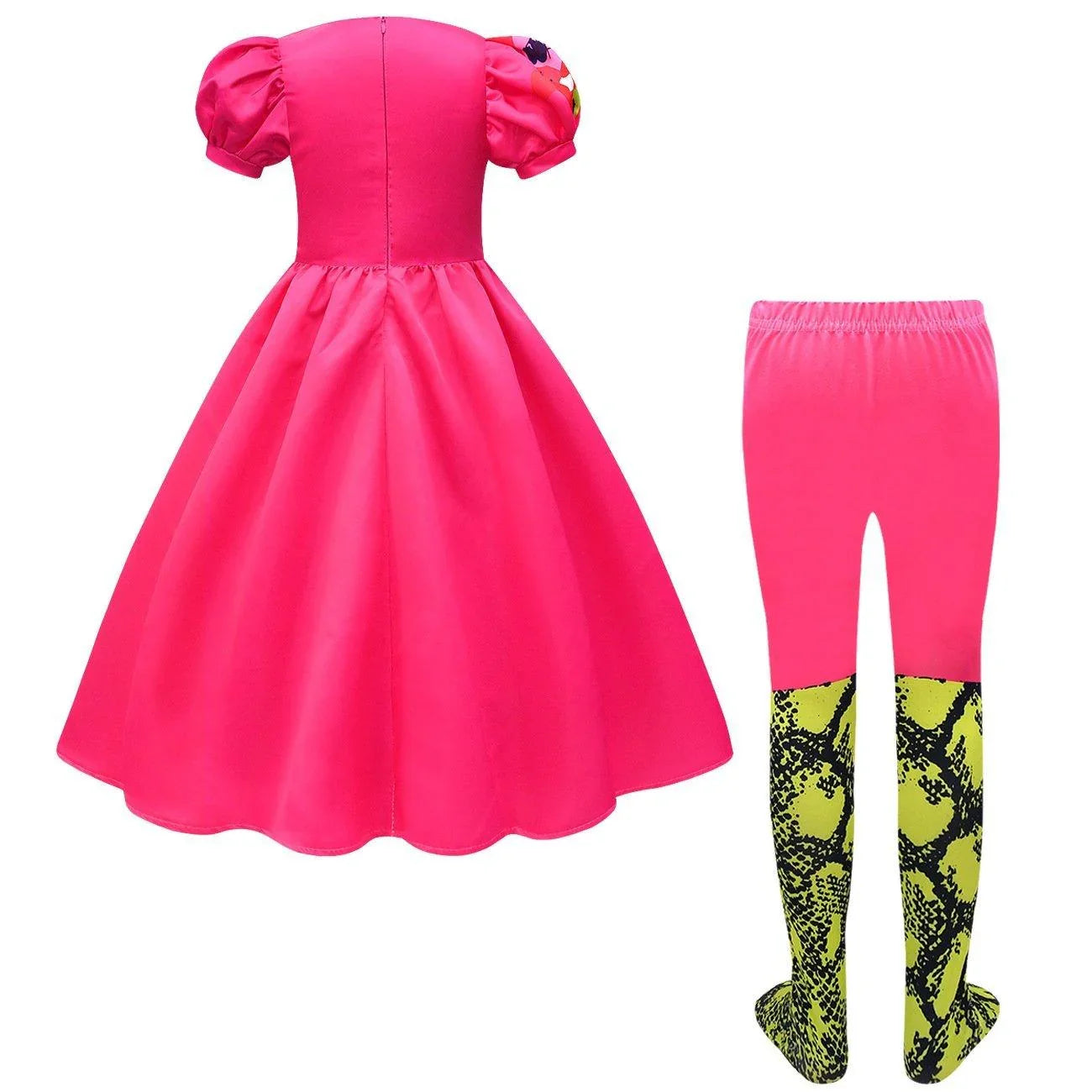 Barbie Movie Margot Long Puff Sleeve Dress Halloween Outfits Cosplay Costume Carnival Suit Kids - Pajamasbuy